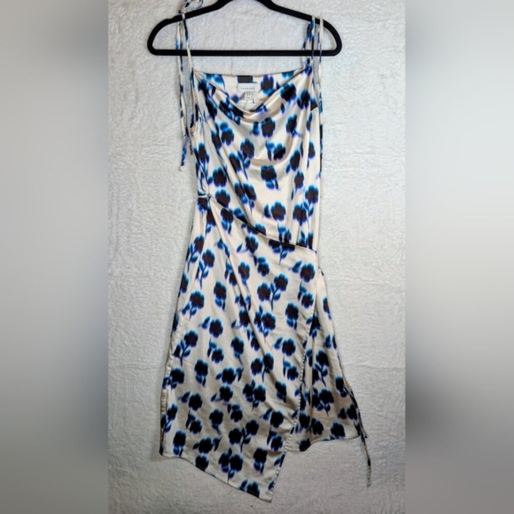 Nwot Top Shop Stylish Blue and Black Patterned Dress